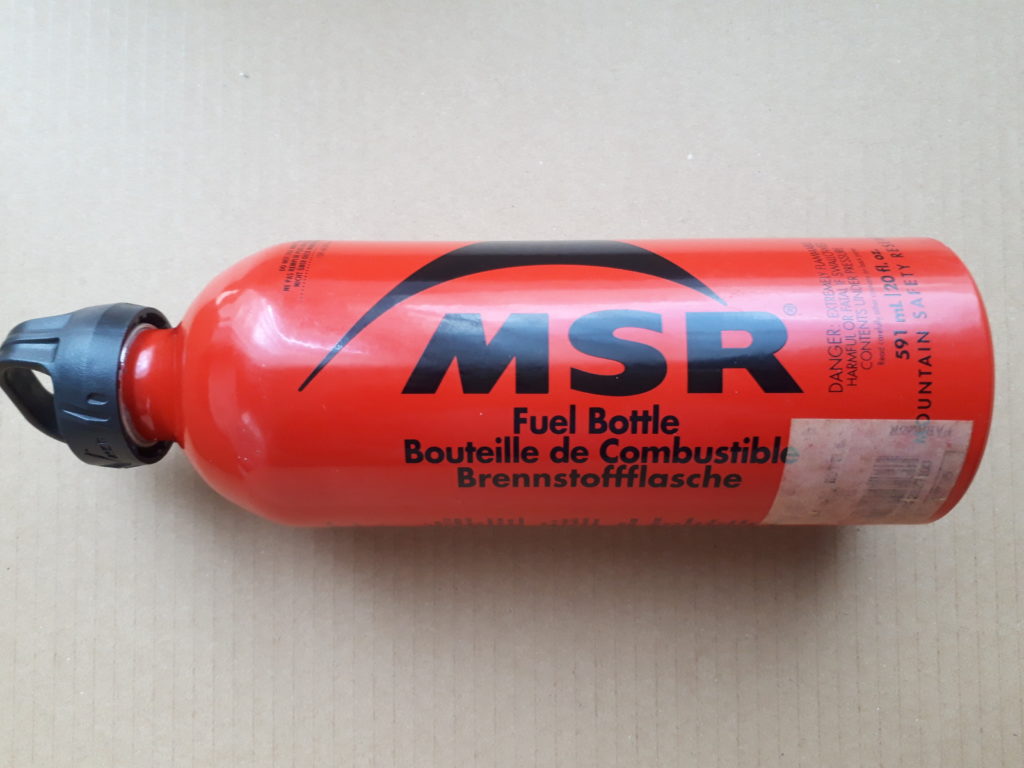 MSRドラゴンフライ用の携行缶（ボトル）